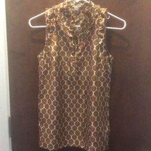 Silk sleeveless print Jcrew blouse size 2